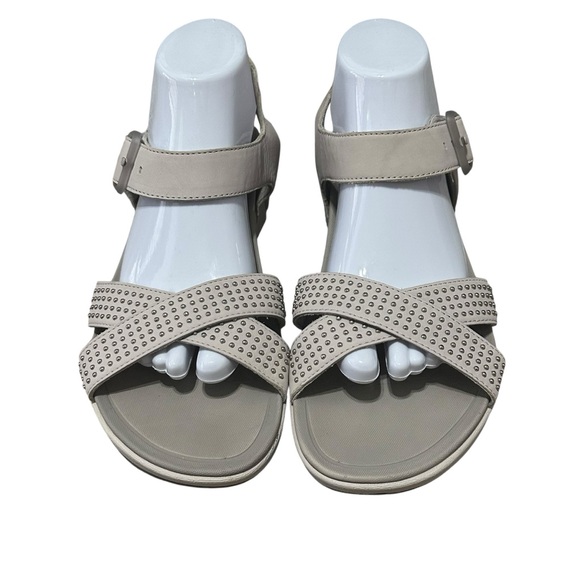Dansko Cindy Sandals Women's EU 41‎ US 10.5 Taupe Leather Studded Comfort Shoes - Picture 2 of 12